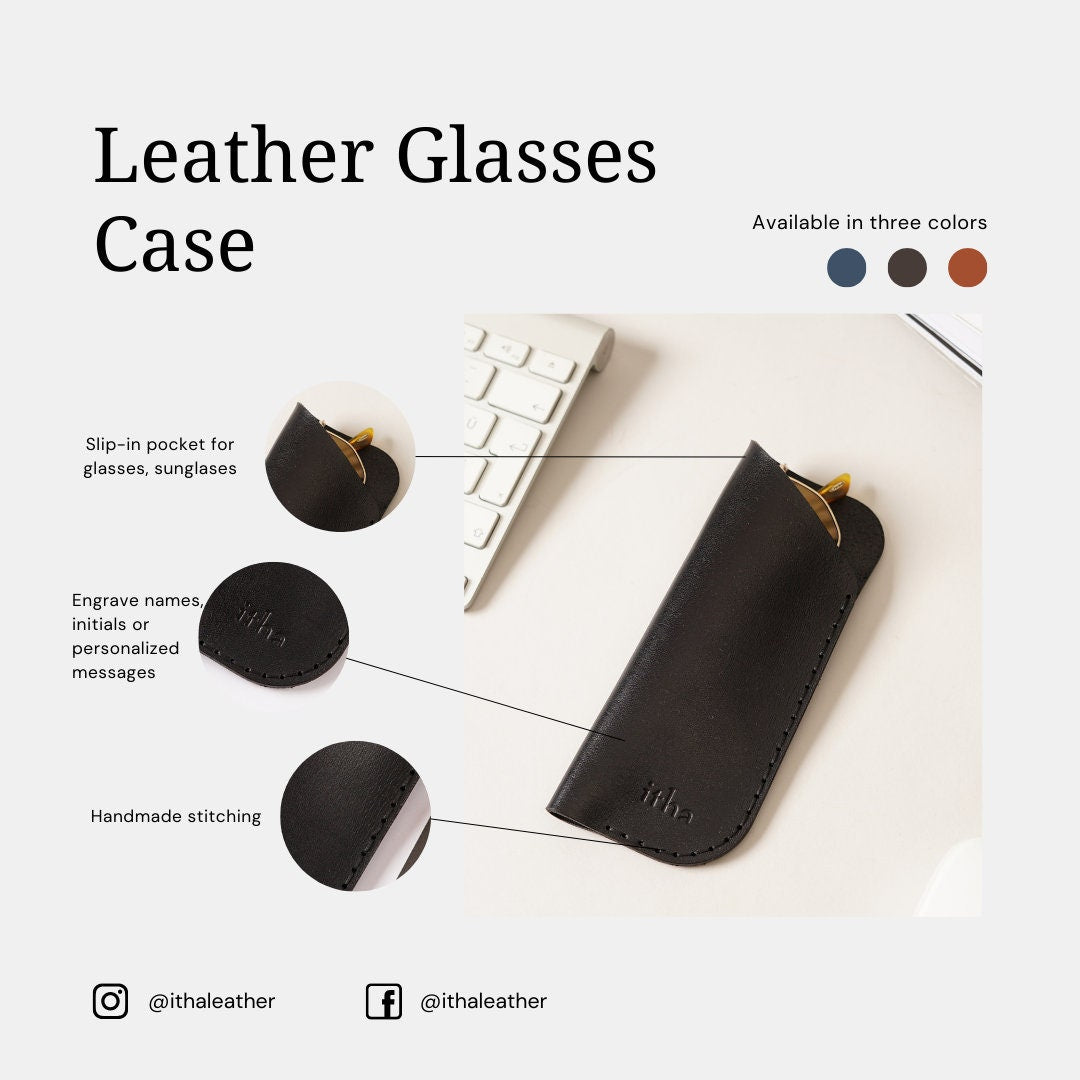 Personalized Eyewear Cover, Leather Glasses Case