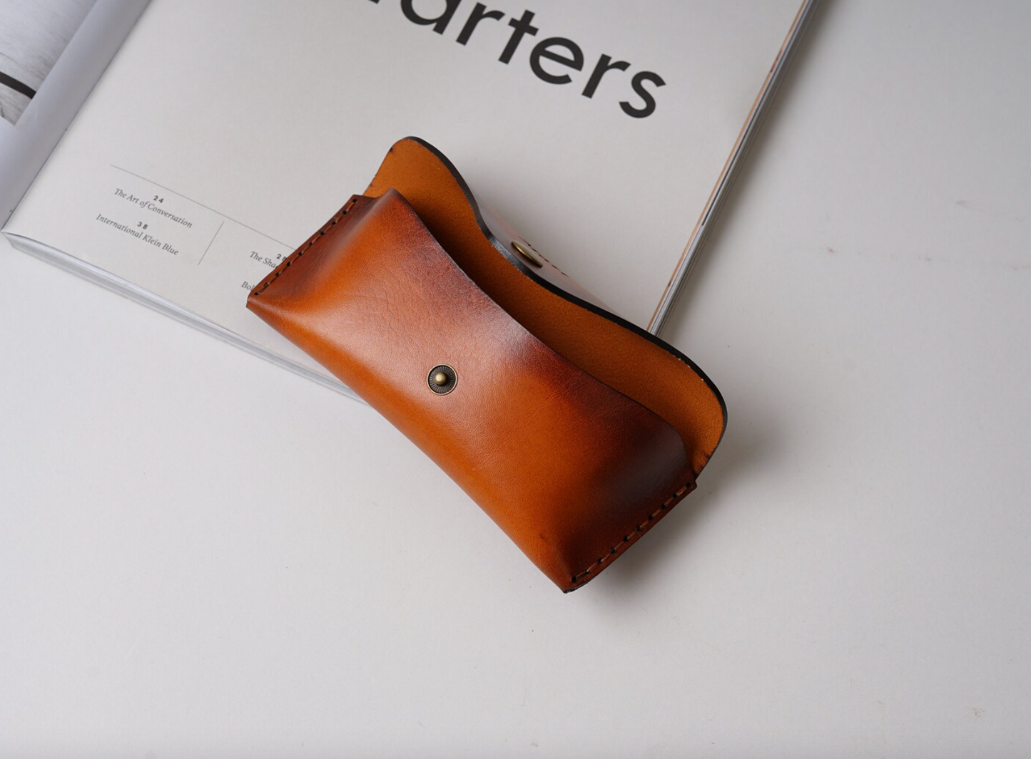 Leather Sunglasses Case with Magnetic Clasp