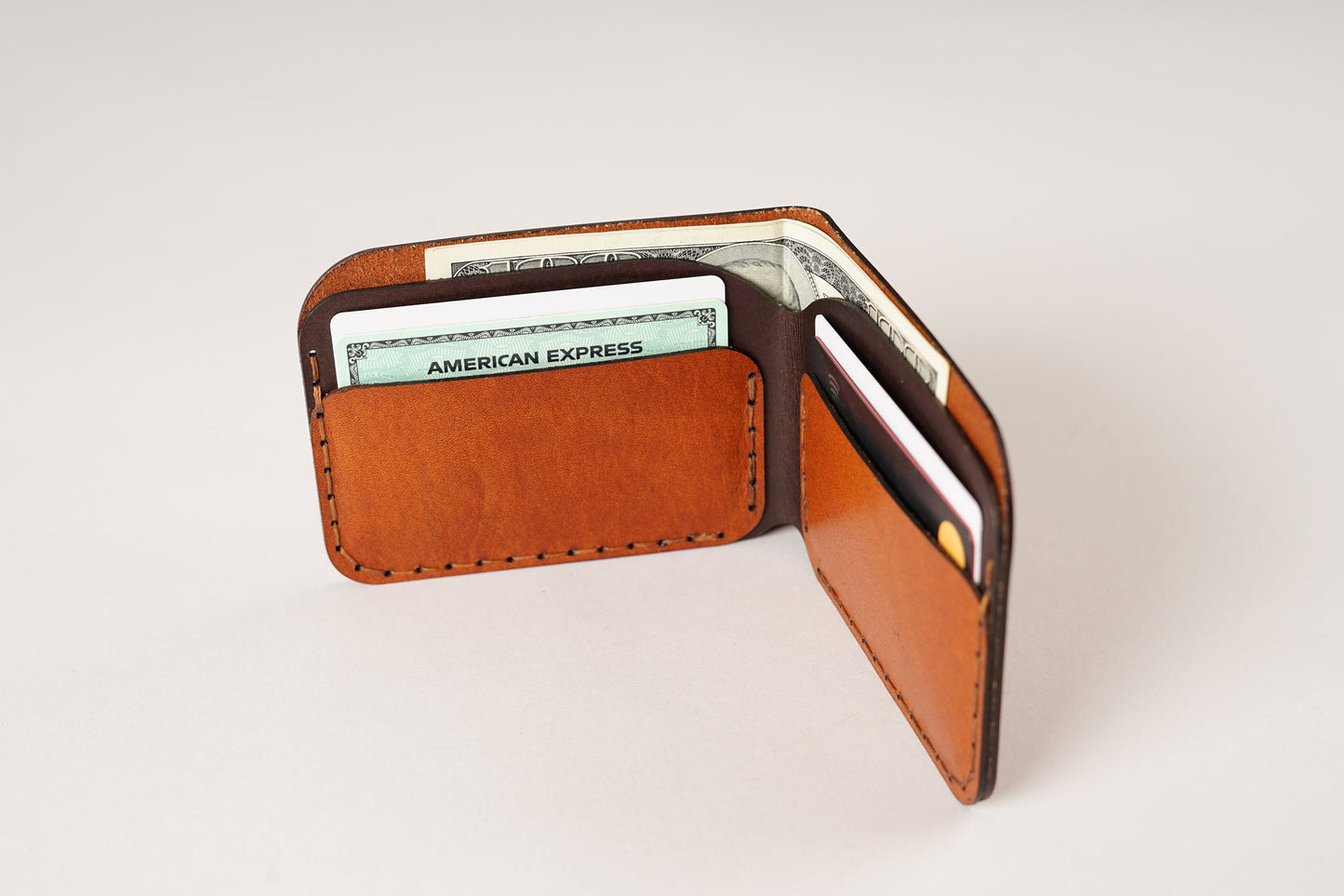 Cowhide Leather Slim Bifold Wallet