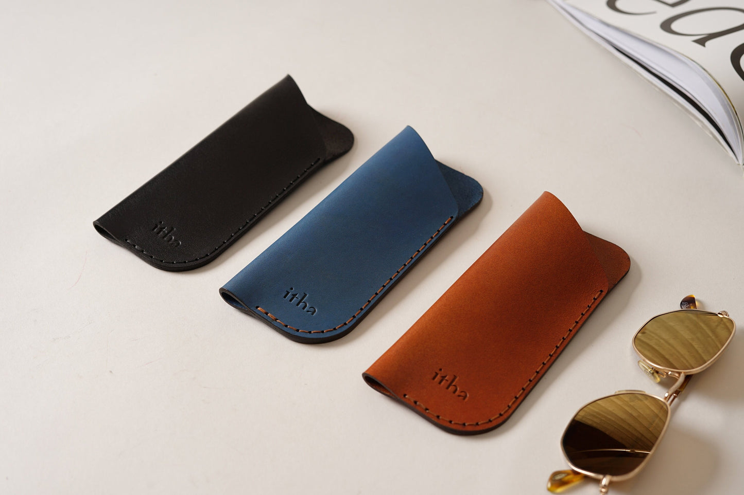 Personalized Eyewear Cover,  Leather Glasses Case