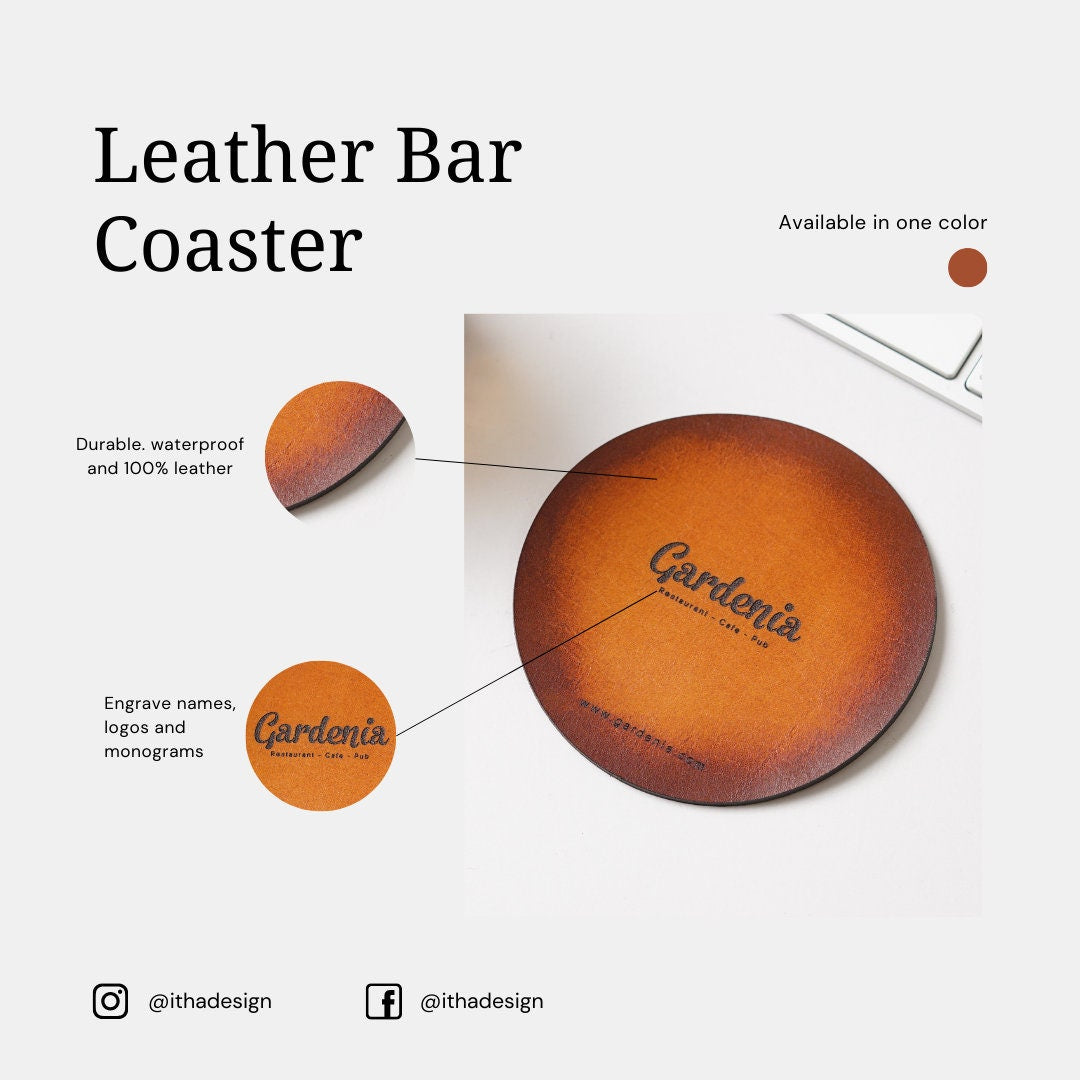 Personalized Leather Coasters